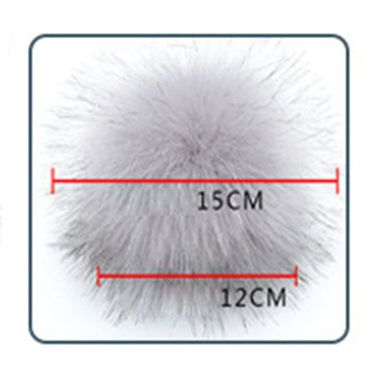 Picture of Plush Pom Pom Balls With Snap Button Red Round 15cm Dia., 1 Piece