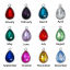 Picture of Apr Birthstone Charms Drop Silver Tone Clear Glass Rhinestone Faceted 19mm( 6/8") x 12mm( 4/8"), 10 PCs