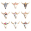 Imagen de Zamak Colgantes Charms Vaca Chapado en Oro Multicolor Esmalte 22mm x 21mm, 10 Unidades