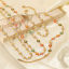 Image de Bracelets Style Ins en 304 Acier Inoxydable Plaqué Or 18K Multicolore Marguerite Papillons Émail 17cm long, 1 Pièce