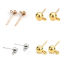 Picture of 304 Stainless Steel Ear Post Stud Earrings Ball Gold Plated W/ Loop 9mm( 3/8") x 6mm( 2/8"), Post/ Wire Size: (21 gauge), 6 PCs
