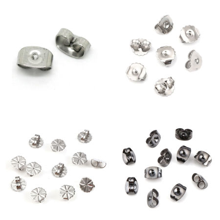 Edelstahl Ohrring Ohrstecker Rund Silberfarbe 9mm x 8mm, 20 Stück