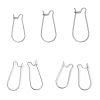 Picture of Stainless Steel Ear Wire Hooks Earring Findings Silver Tone 20mm( 6/8") x 10mm( 3/8"), Post/ Wire Size: (21 gauge), 50 PCs