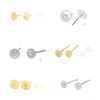Picture of 304 Stainless Steel Ear Post Stud Earrings Round Gold Plated (Fits 8mm Dia.) 8mm( 3/8") Dia., Post/ Wire Size: (21 gauge), 30 PCs