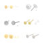 Изображение 304 Stainless Steel Ear Post Stud Earrings Round Gold Plated (Fits 8mm Dia.) 8mm( 3/8") Dia., Post/ Wire Size: (21 gauge), 30 PCs