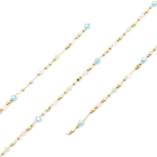 Bild von 1 Meter 304 Edelstahl Perlenkette Für handgefertigte Schmuckherstellung Bunt
