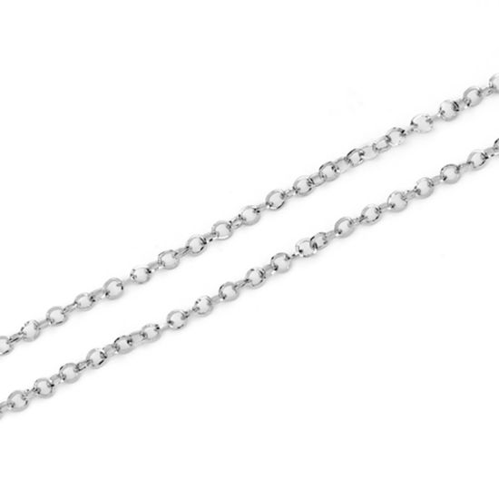 Image de Chaîne Maille Jaseron en 304 Acier Inoxydable Soudée Argent Mat 4mm, 5 M