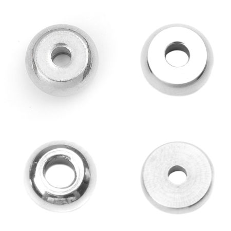 304 Stainless Steel Spacer Beads Round Silver Tone About 10mm( 3/8") Dia., Hole: Approx 1.8mm, 10 PCs