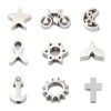 Picture of 304 Stainless Steel Spacer Beads Hexagon Silver Tone 11mm( 3/8") x 10mm( 3/8"), Hole: Approx 6.4mm, 5 PCs