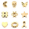 Picture of 304 Stainless Steel Valentine's Day Beads Heart Gold Plated 8mm x 7mm, Hole: Approx 1.9mm, 2 PCs