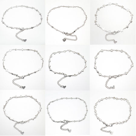 Image de Chaînes de Cheville Bijoux d'Océan en 304 Acier Inoxydable Argent Mat Dauphin 22.5cm Long, 1 Pièce