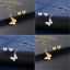 Picture of Stainless Steel Insect Jewelry Necklace Earrings Set Gold Plated Butterfly Animal Hollow 45cm(17 6/8") long, 17mm x 15mm, 1 Set