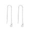 Изображение 304 Stainless Steel Ear Thread Threader Earring Silver Tone White Acrylic Ball Imitation Pearl 12.7cm(5")long , Post/ Wire Size: (21 gauge) 1 Pair