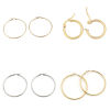 Picture of 304 Stainless Steel Hoop Earrings Gold Plated Circle Ring 66mm(2 5/8") x 63mm(2 4/8"), Post/ Wire Size: (21 gauge), 1 Pair