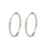 Picture of 304 Stainless Steel Hoop Earrings Silver Tone Round 19mm Dia., Post/ Wire Size: (21 gauge), 2 PCs