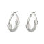 Imagen de 304 Acero Inoxidable Pendientes Círculos Tono de Plata Ronda Hueco 6.3cm x 6.2cm, Post/ Wire Size: (17 gauge), 1 Par