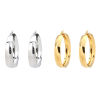 Picture of 304 Stainless Steel Hoop Earrings Silver Tone Round 3.7cm x 3.3cm, Post/ Wire Size: (17 gauge), 1 Pair