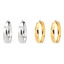 Picture of 304 Stainless Steel Hoop Earrings Silver Tone Round 3.7cm x 3.3cm, Post/ Wire Size: (17 gauge), 1 Pair