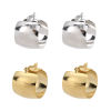Picture of 304 Stainless Steel Hoop Earrings Gold Plated Round 28mm x 21mm, Post/ Wire Size: (17 gauge), 1 Pair