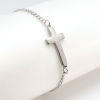 Imagen de 304 Acero Inoxidable Pulseras Tono de Plata Cruz Con Broche de Langosta y Extensor Cadena 18cm longitud, 1 Unidad