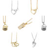 Picture of Stainless Steel Necklace Gold Plated Whistle Clear Cubic Zirconia 45cm(17 6/8") long, 1 Piece