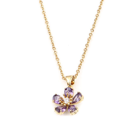 Stainless Steel & Copper Religious Necklace Gold Plated Cross Jesus Clear Cubic Zirconia 44cm(17 3/8") long, 1 Piece