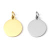 Picture of Stainless Steel Charms Round Disc Gold Plated Blank Stamping Tags Two Sides 18mm x 12mm, 2 PCs
