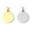 Picture of Stainless Steel Charms Round Disc Gold Plated Blank Stamping Tags Two Sides 18mm x 12mm, 2 PCs
