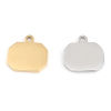 Picture of 304 Stainless Steel Charms Polygon Silver Tone Blank Stamping Tags One Side 13mm x 13mm, 1 Piece