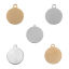 Image de Breloques en Acier Inoxydable Rond Doré Pouvoir Graver sur Espace Blanc 24mm x 20mm, 3 Pcs