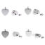 Imagen de 304 Acero Inoxidable Cremación Pet Ash Urn Colgantes Charms Corazón Pata y pezuñas de oso Tono de Plata Negro Puede Tallar Llana Un Lado 25mm x 20mm, 1 Unidad