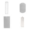 Picture of Stainless Steel Pendants Rectangle Silver Tone Blank Stamping Tags One Side 70mm x 35mm, 5 PCs