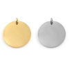 Picture of 304 Stainless Steel Charms Round Disc Silver Tone Blank Stamping Tags One Side 18mm x 12mm, 1 Piece