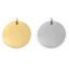 Picture of 304 Stainless Steel Charms Round Disc Silver Tone Blank Stamping Tags One Side 18mm x 12mm, 1 Piece