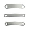 Picture of 304 Stainless Steel Connectors Rectangle Silver Tone Blank Stamping Tags One Side 45mm x 10mm, 5 PCs