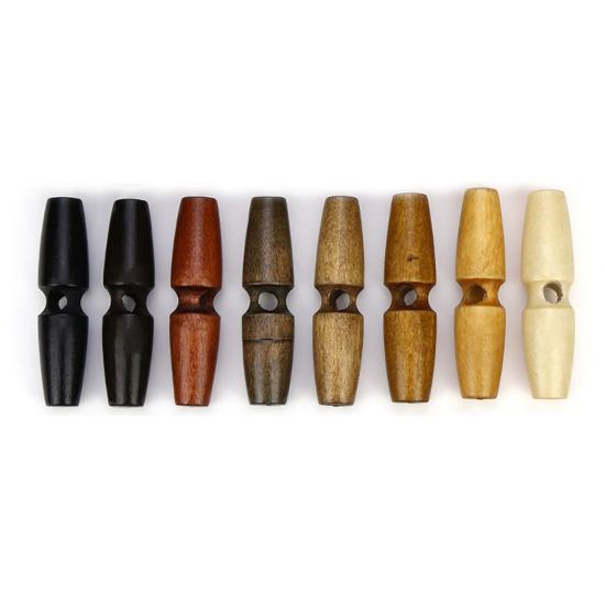 Picture of Natural Wood Horn Buttons Scrapbooking Single Hole Multicolor