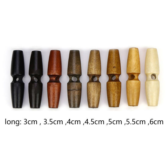 Picture of Natural Wood Horn Buttons Scrapbooking Single Hole Multicolor