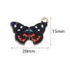 Bild von Zinklegierung Charms Schmetterling Hellgold Bunt Emaille 20mm x 15mm, 10 Stück