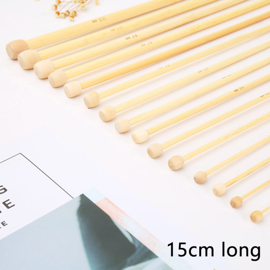 Picture of Bamboo Single Pointed Knitting Needles Natural 15cm(5 7/8") long