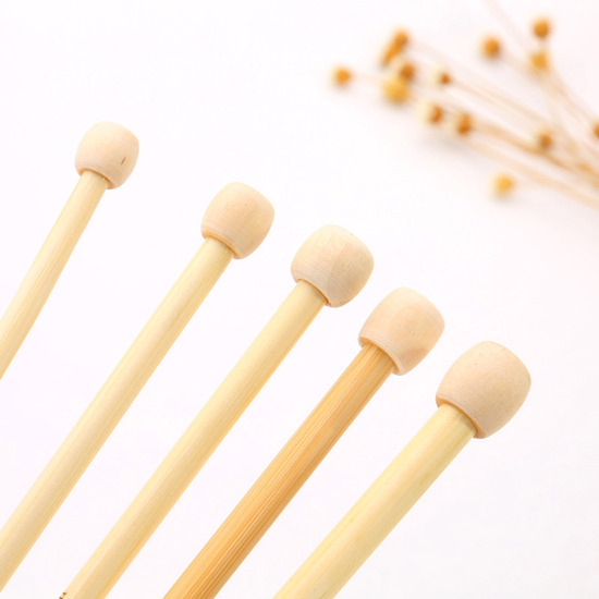 Picture of Bamboo Single Pointed Knitting Needles Natural 15cm(5 7/8") long