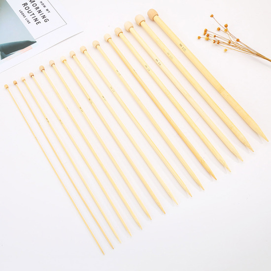 Picture of Bamboo Single Pointed Knitting Needles Natural 15cm(5 7/8") long