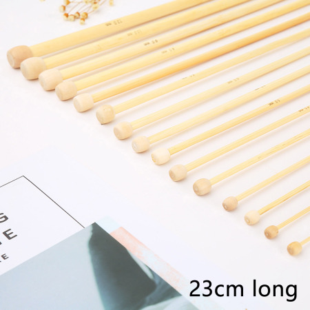 Bamboo Single Pointed Knitting Needles Natural 23cm(9") long