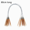 Picture of Bamboo & Stainless Steel Circular Knitting Needles Silver Tone 80cm(31 4/8") long