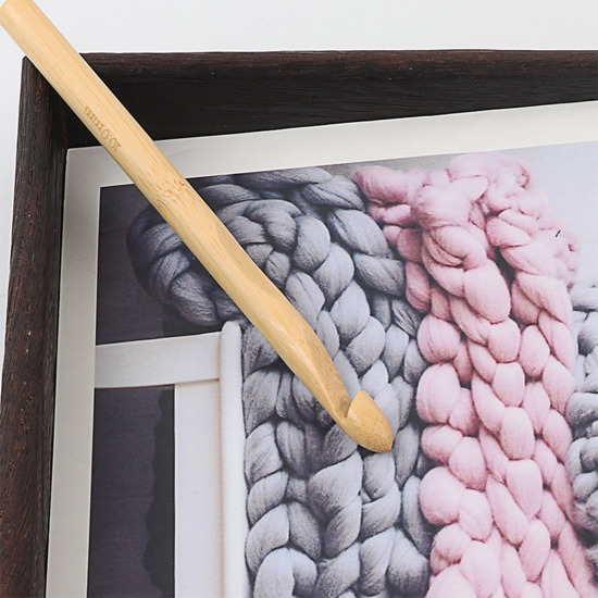 Immagine di Bambù Gancio di Crochet Uncinetto Naturale 15cmLunghezza, 2 Pz