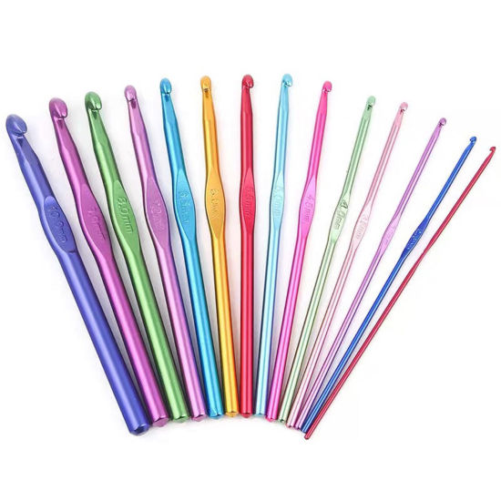 Picture of Aluminum Crochet Hooks Needles Multicolor 15cm(5 7/8") long