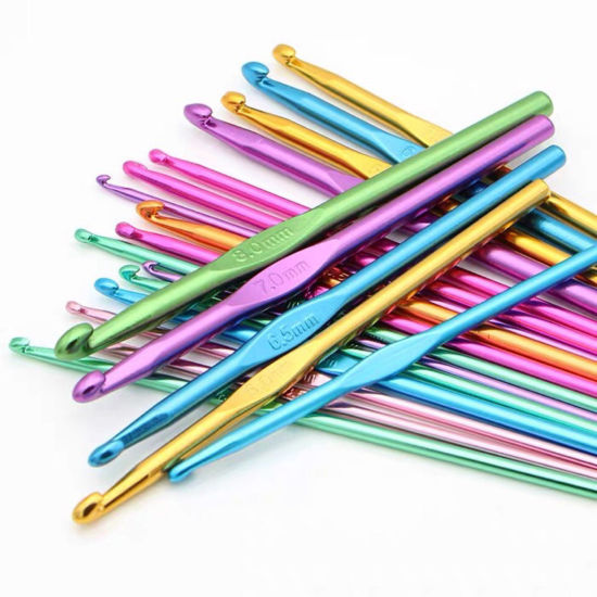 Picture of Aluminum Crochet Hooks Needles Multicolor 15cm(5 7/8") long