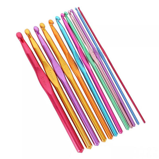 Picture of Aluminum Crochet Hooks Needles Multicolor 15cm(5 7/8") long