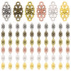 Image de Connecteurs Pendentifs Breloques en Alliage de Zinc Multicolore Losange Fleurs Creuses 16mm x 8mm, 100 Pcs