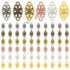 Image de Connecteurs Pendentifs Breloques en Alliage de Zinc Multicolore Losange Fleurs Creuses 16mm x 8mm, 100 Pcs