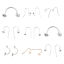 Immagine di Acciaio Inossidabile Ganci per Orecchini Tono Argento 16mm x 12mm, Posta / Filo Dimensione: (21 misura), 50 Pz